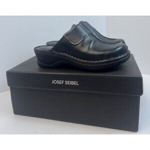 Josef Seibel Womens Black Leather Clog Carole (56308) EU 37 US 6-6.5